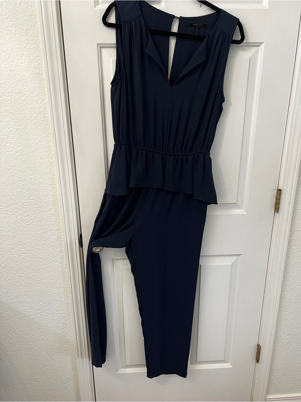 BCBGMaxAzria Blue Size M Peplum Women’s Jumpsuit